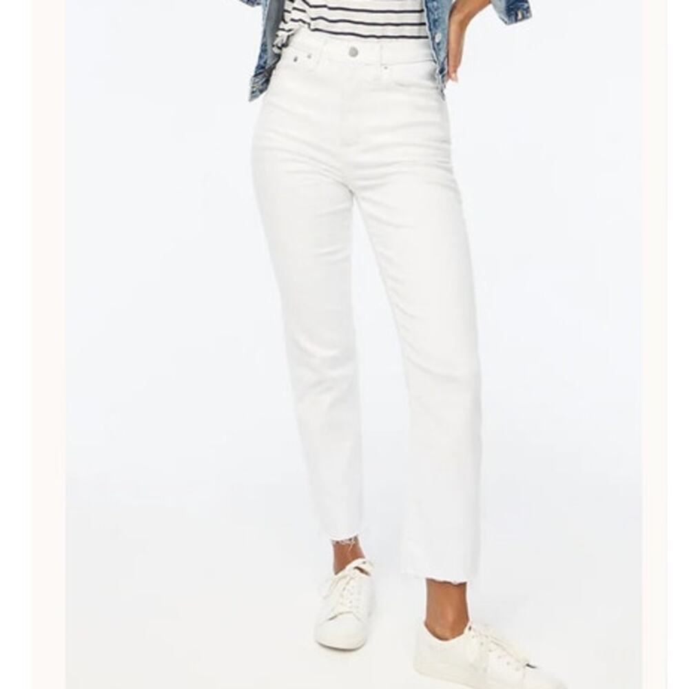NWT J. Crew White Stovepipe Straight Jean‎ in Signature Stretch Size 24